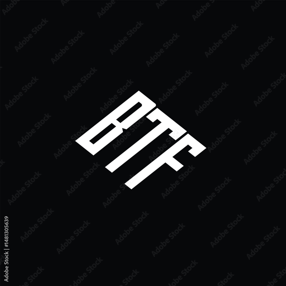 BTF letter logo design on black background. BTF letter logo design on black background.