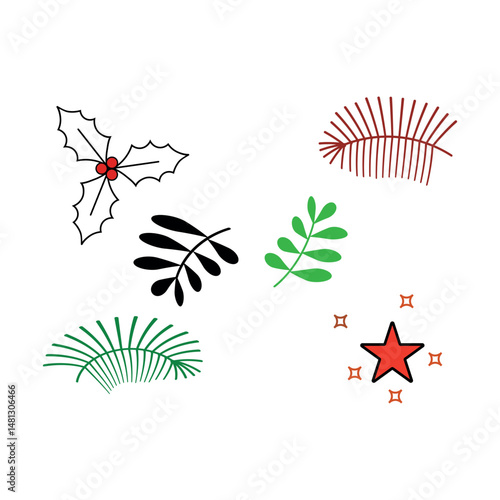 vector illustration of a set of flowers