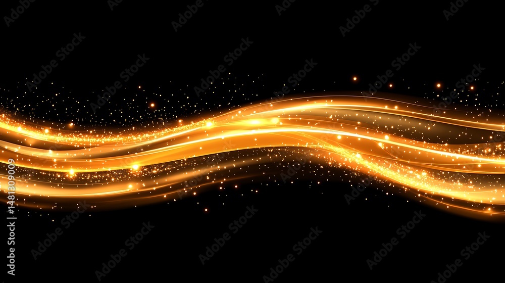 Fototapeta premium Golden wave abstract background (2)