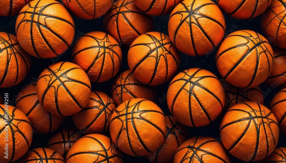Abstract basketball pattern, repeating orange and black design, sporty, contemporary, pattern Abstract basketball pattern, repeating orange and black design, sporty, contemporary, pattern