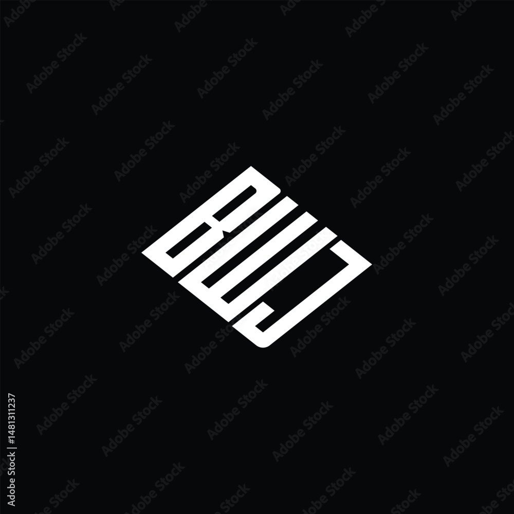 BWJ letter logo design on black background. BWJ letter logo design on black background.