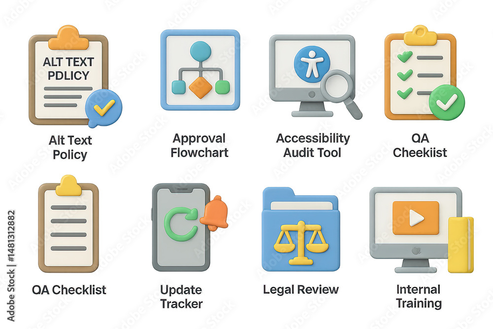 Business and workflow 3d icons set – management, efficiency, automation symbols Business and workflow 3d icons set – management, efficiency, automation symbols