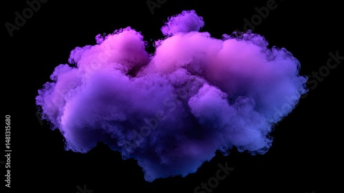 A vibrant cloud of purple and pink smoke billows against a dark background. creating an ethereal atmosphere perfect for artistic projects and digital designs