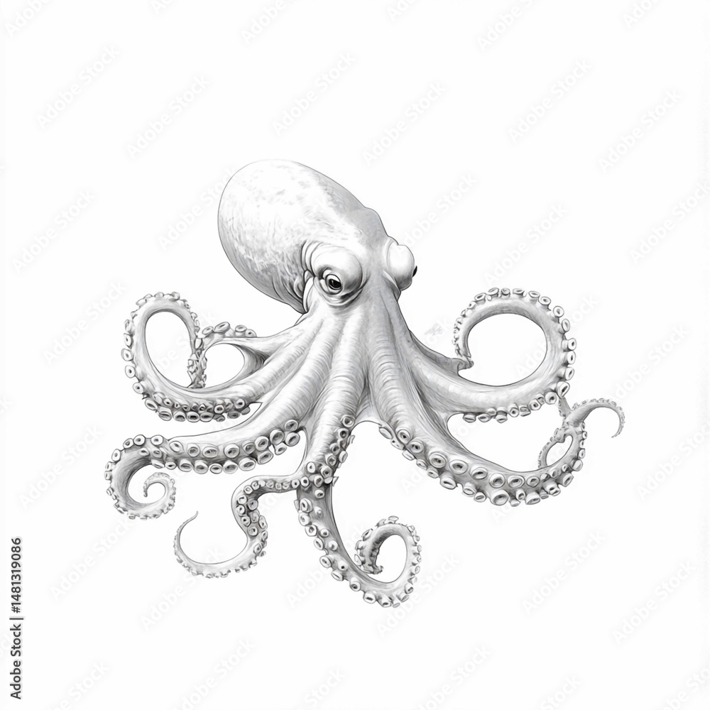 Obraz premium octopus on white background