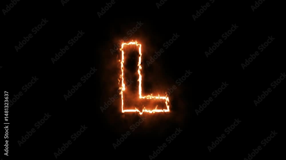 Animated Flaming letter 'L' in transparent background, with alpha channel Animated Flaming letter 'L' in transparent background, with alpha channel