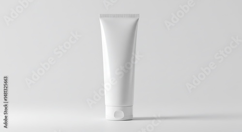 Clean white cosmetic tube product mockup for skin care advertising