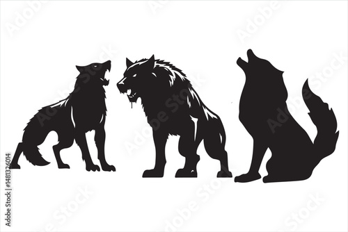  Werewolf Silhouette Vector Bundle