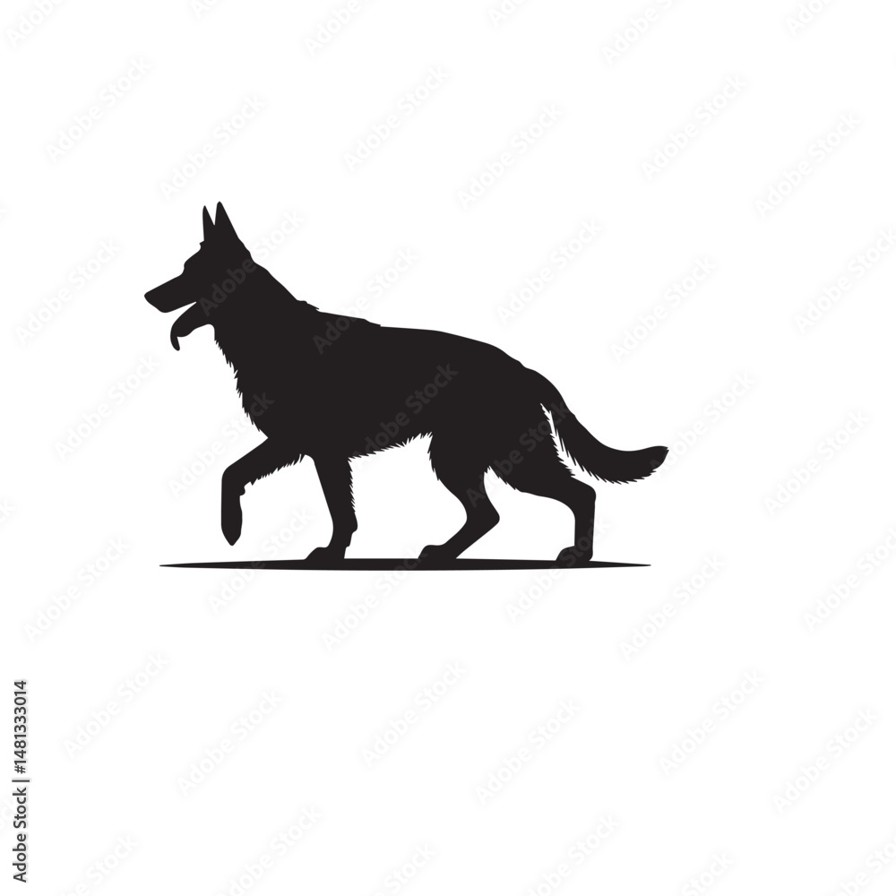 Fototapeta premium dog vector illustration silhouette with white background 