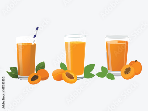 vector illustration of a lebanese drink Qamar Al-Din (Apricot Juice Made from Dried Apricot Paste)