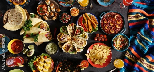 Fajitas, wheat tortillas as taco wraps. Mexican cuisine