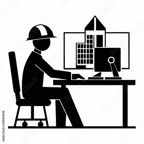 man working on computer