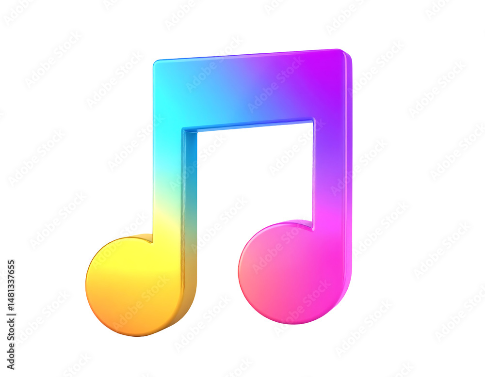 Vibrant Gradient Multicolored Music Note Vibrant Gradient Multicolored Music Note