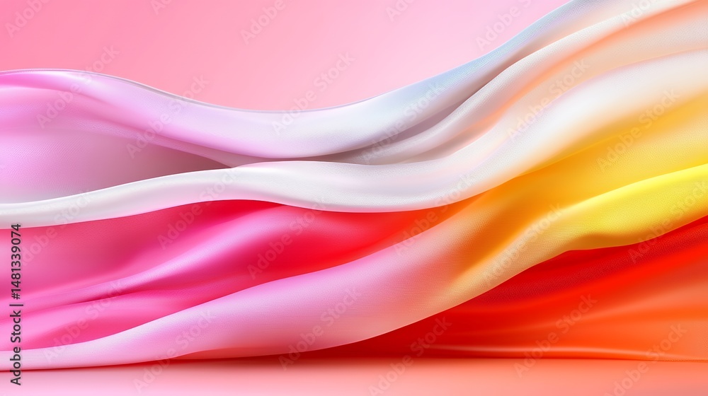 Fototapeta premium Colorful Silk Flowing Illustration