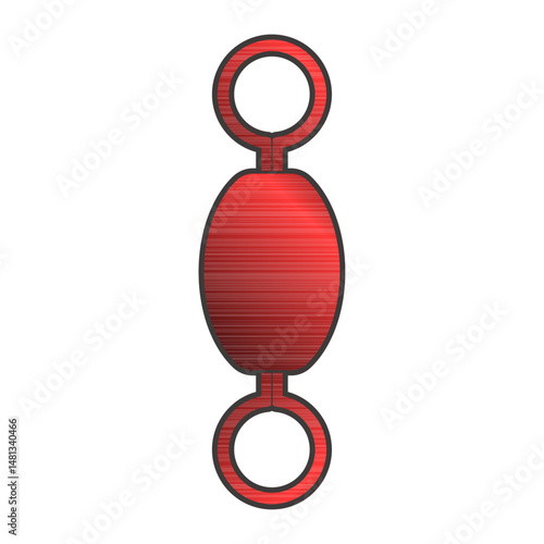 タル型サルカン　釣り具の仕掛けヨリモドシ　赤色　スイベル