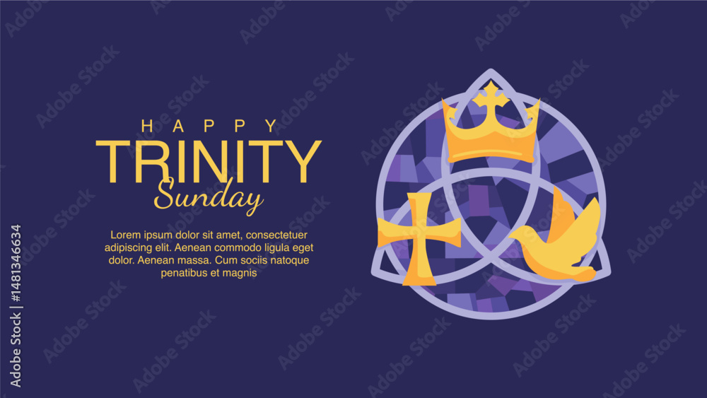 vector trinity sunday poster template