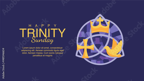 vector trinity sunday poster template