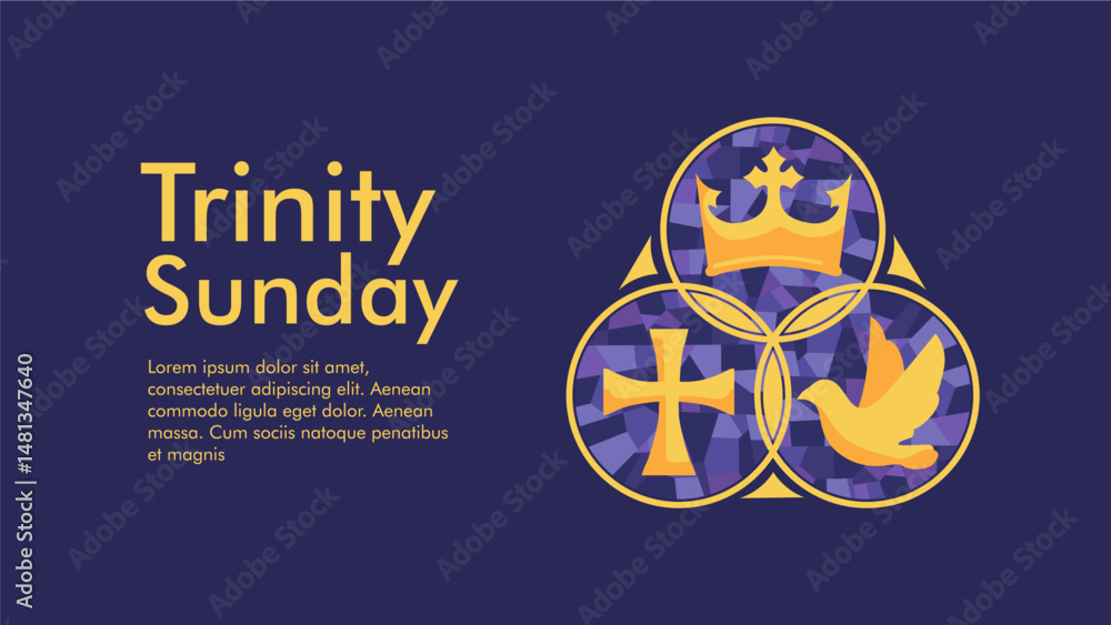 vector trinity sunday poster template