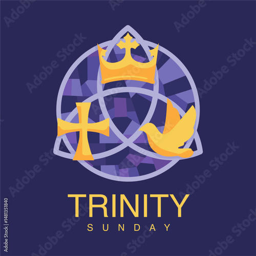 vector trinity sunday poster template