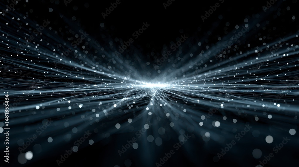 Obraz premium Abstract AI Network Glowing Lines Data Flow Digital Technology Background