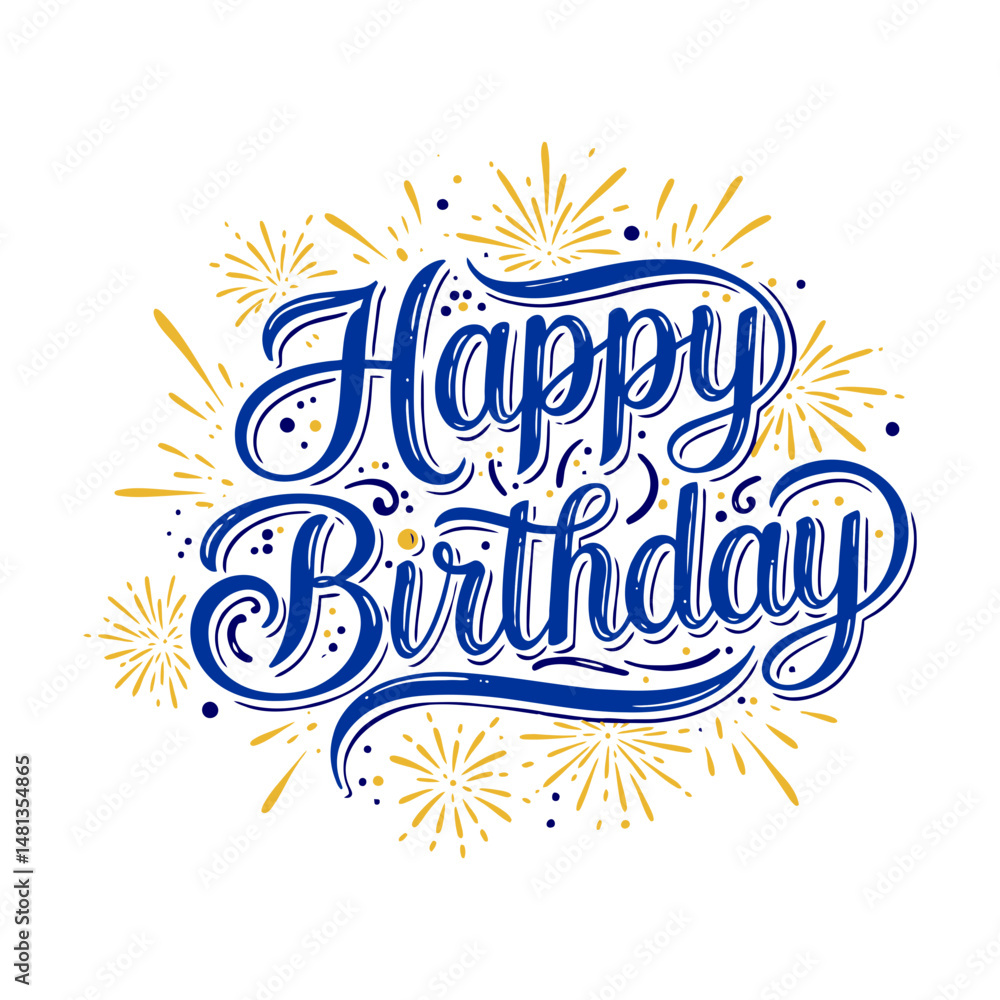Happy Birthday Fireworks Celebration Design Happy Birthday Fireworks Celebration Design