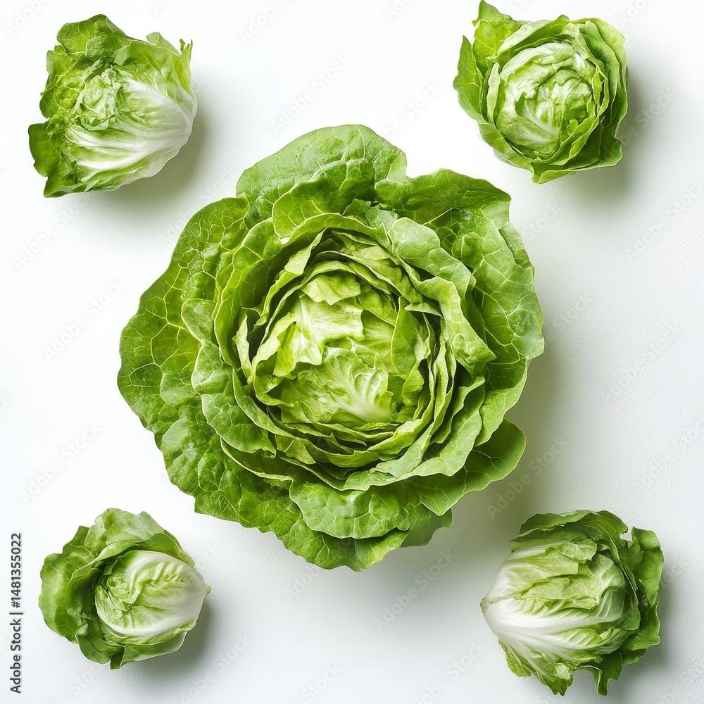 Fototapeta premium lettuce on white background