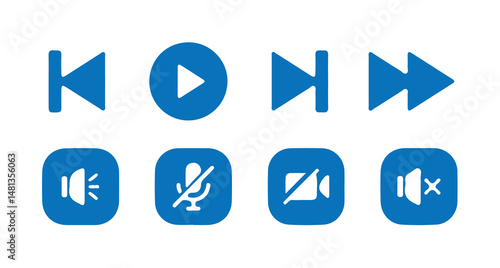 Free Download  Media player control  set.Play button vector icon. Audio, volume, interface, design media player buttons. Play, pause, stop, record, forward.vector illustration eps 10. - GFXLoad