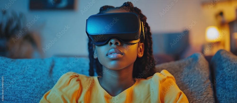 Girl VR headset home entertainment Girl VR headset home entertainment