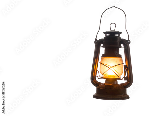 Vintage Kerosene Lamp With Warm Light