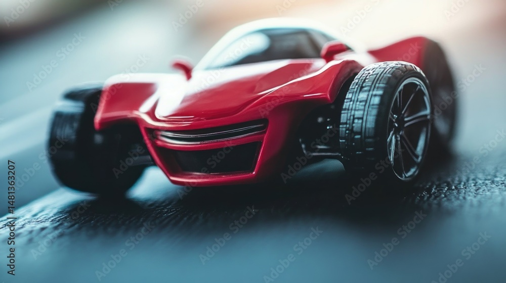 Fototapeta premium Red sports car toy
