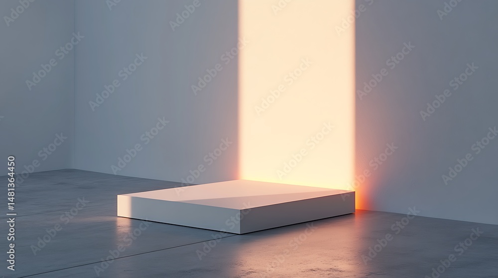 Fototapeta premium Minimalist podium illuminated by light