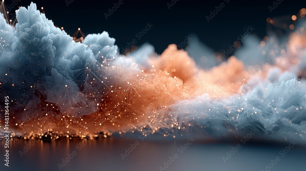 Abstract Neural Network Digital Brain AI Art Technology Background