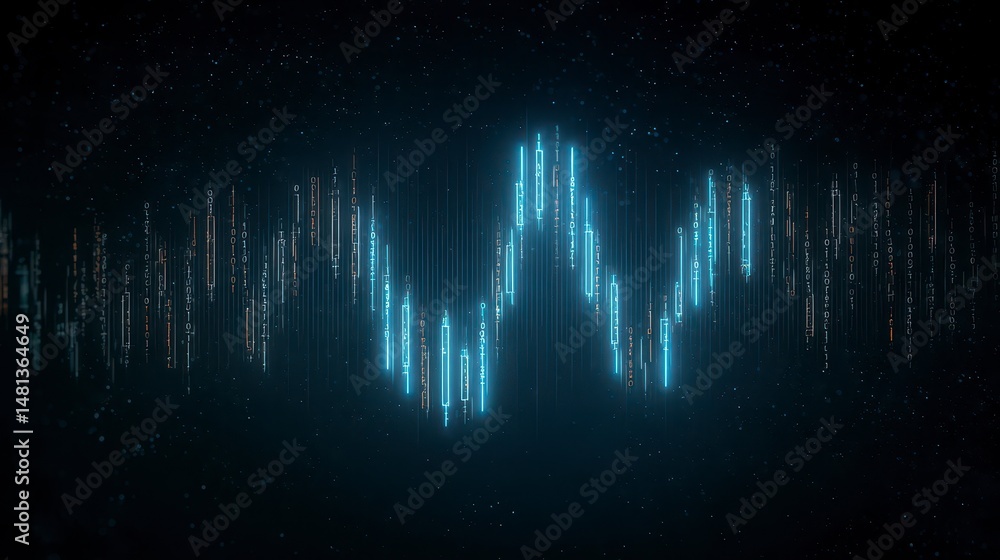 Abstract Stock Market Candlestick Chart Digital Finance Cryptocurrency Trading Investm