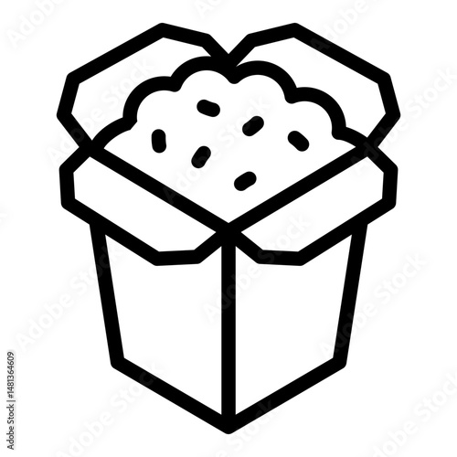 Rice box icon. Vector line icon