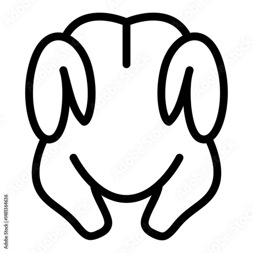 Roast chicken icon. Vector line icon	