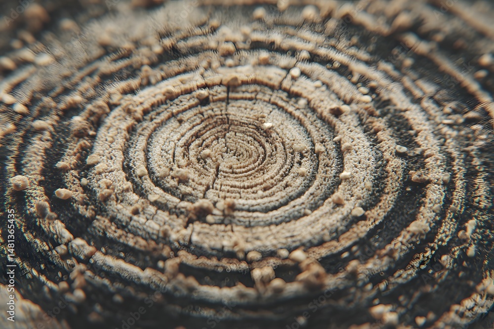 Macro Wood Rings: A detailed macro shot captures the mesmerizing concentric rings of a weathered tree stump, telling a story of time, growth, and the raw beauty of nature. Macro Wood Rings: A detailed macro shot captures the mesmerizing concentric rings of a weathered tree stump, telling a story of time, growth, and the raw beauty of nature.