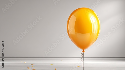 Obraz na płótnie Golden Balloon in Minimalist Room Celebration Party Joy w salonie