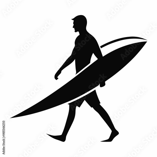 surfer silhouette vector