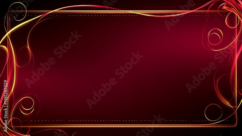 Ornate red frame with gold swirls