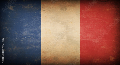 grunge flag of france
