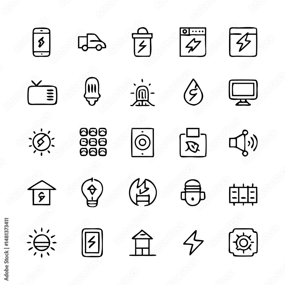 Energy saving and efficiency editable stroke outline icons set isolated on white background flat vector illustration. Alternative energy sources vector linear icons set. Ecology renewable energy . Energy saving and efficiency editable stroke outline icons set isolated on white background flat vector illustration. Alternative energy sources vector linear icons set. Ecology renewable energy .