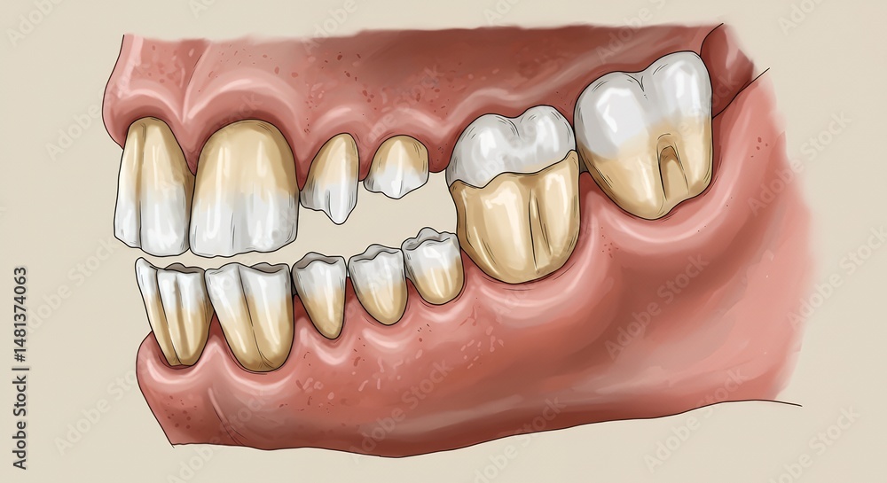 Obraz premium Human tooth with cavity and dental problems