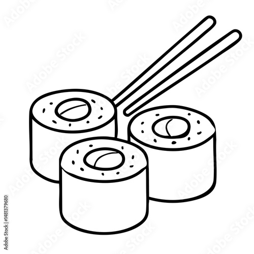 Sushi Rolls – Classic Japanese Cuisine Vector Illustration