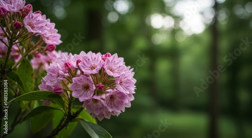 Wallpaper Mural Floral beauty: A close-up view of mountain laurel blossoms in a woodland Torontodigital.ca