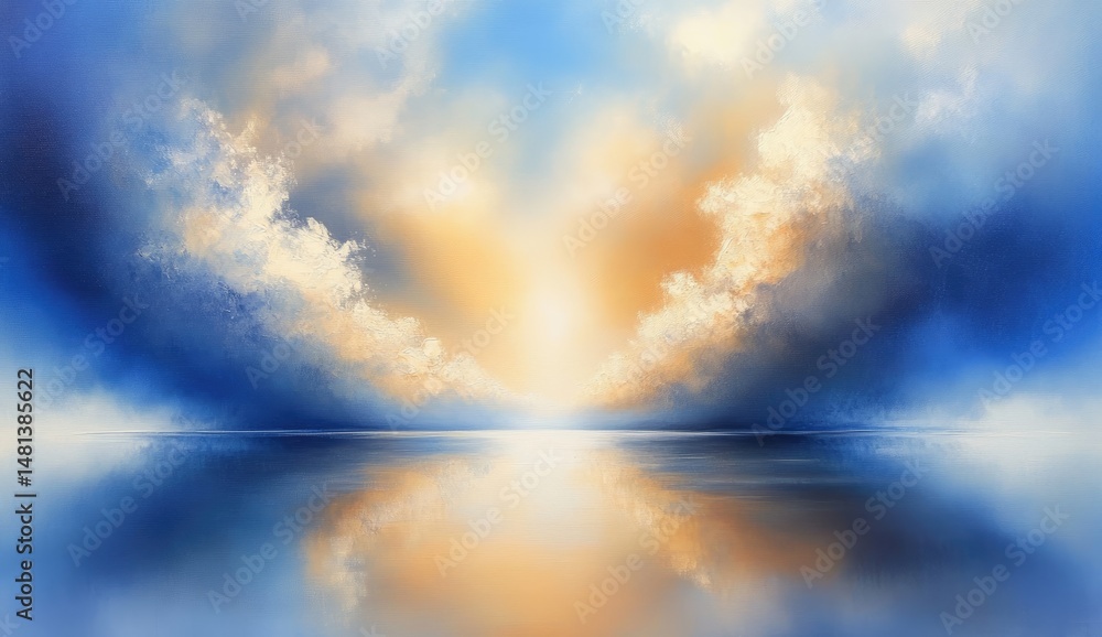 Heart-shaped clouds over a tranquil sea Heart-shaped clouds over a tranquil sea