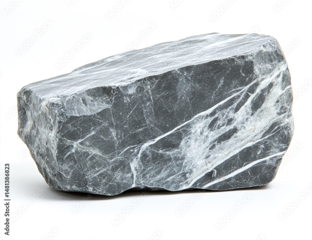 Rough, dark gray stone with white veining Rough, dark gray stone with white veining