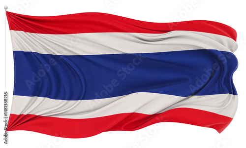 Waving Thai Flag with Realistic Fabric Texture