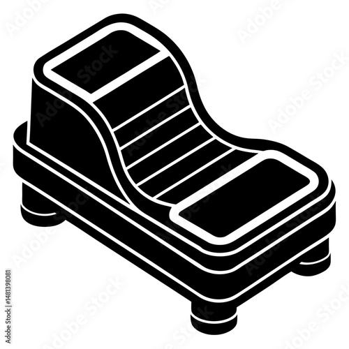 Modern Foot Spa Silhouette , Vector Illustration of Electric Massage and Soaking Tub for Relaxation