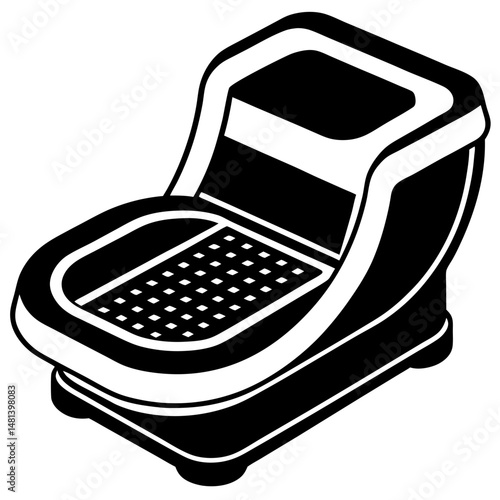 Modern Foot Spa Silhouette , Vector Illustration of Electric Massage and Soaking Tub for Relaxation