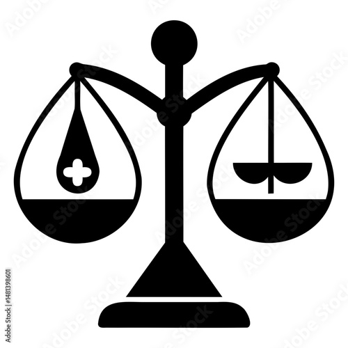 Black Vector Pharmacy Digital Scale Silhouette with Transparent Background