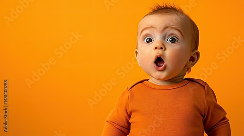 Astonished Baby in Orange